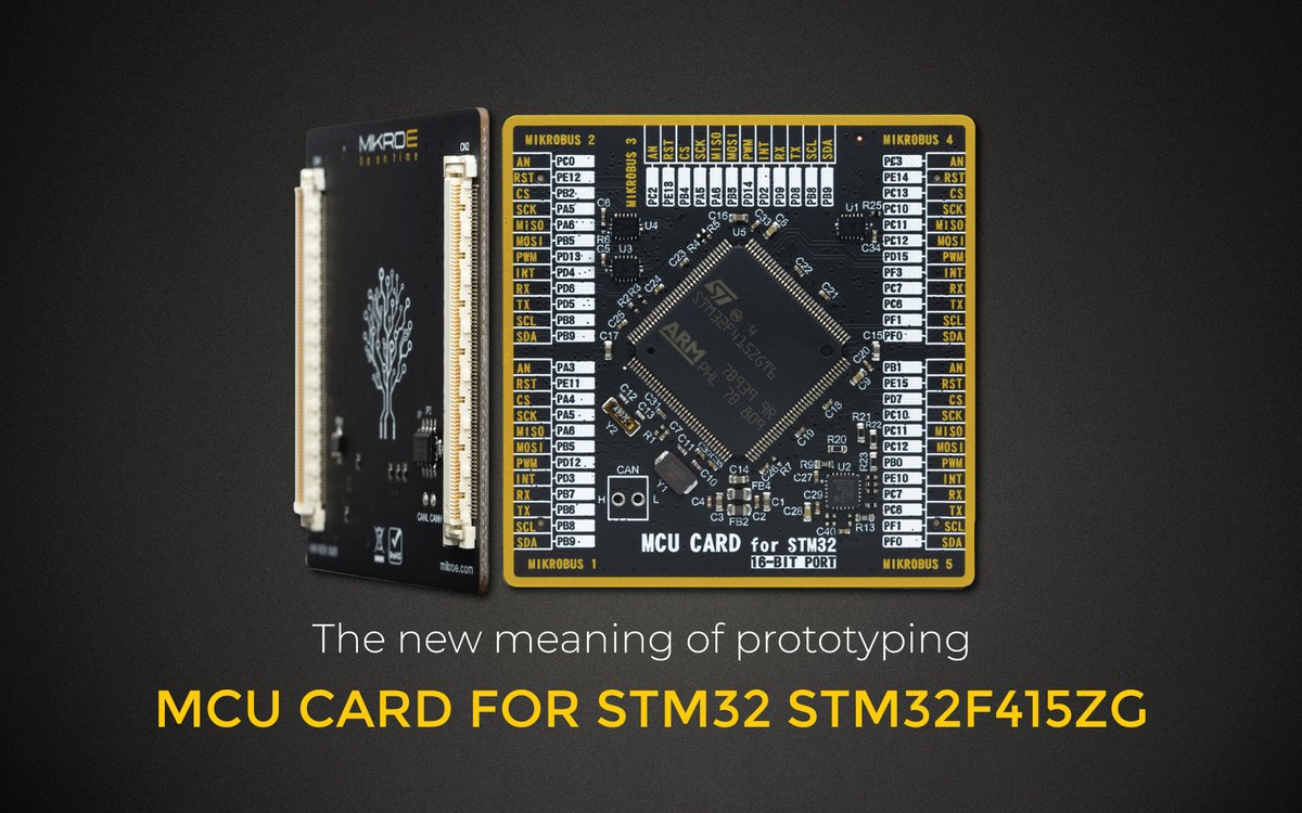 mikroel's tweet photo. With a STM32F415ZG microcontroller! Enjoy its 144 pins, 1024 KB flash memory, and 196608 bytes of RAM. :)
@ST_World
#mikroe #mcu #microcontroller #mcucard #stm32
https://t.co/Z2HvzltpiJ https://t.co/tL7oBLQyQx