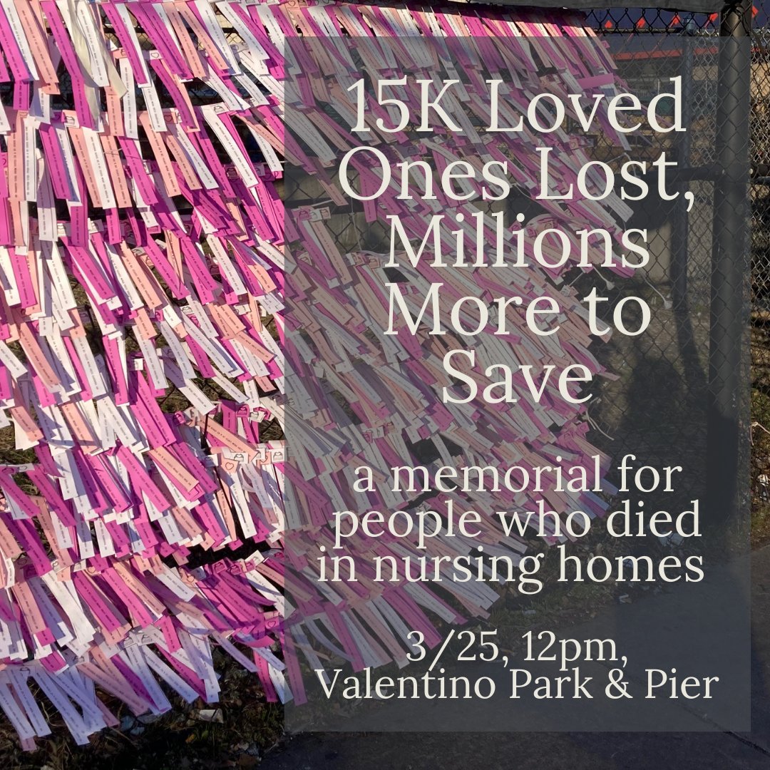 JFREJNYC's tweet photo. This is today at noon in Red Hook BK -- join us to mourn the 15K loved ones who died of COVID in nursing homes in 2020.

We will honor each and every person, and we will fight like hell to save the millions of people who still need #FairPay4HomeCare to survive. https://t.co/olGXY5BagM