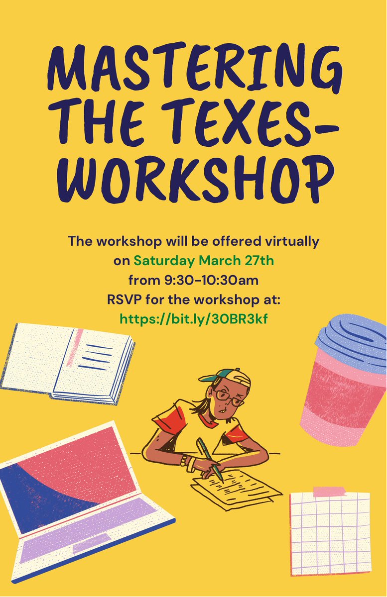 ATE_UTSA's tweet photo. It's not too late to RSVP for this TExES workshop! https://t.co/513NnqwUHm