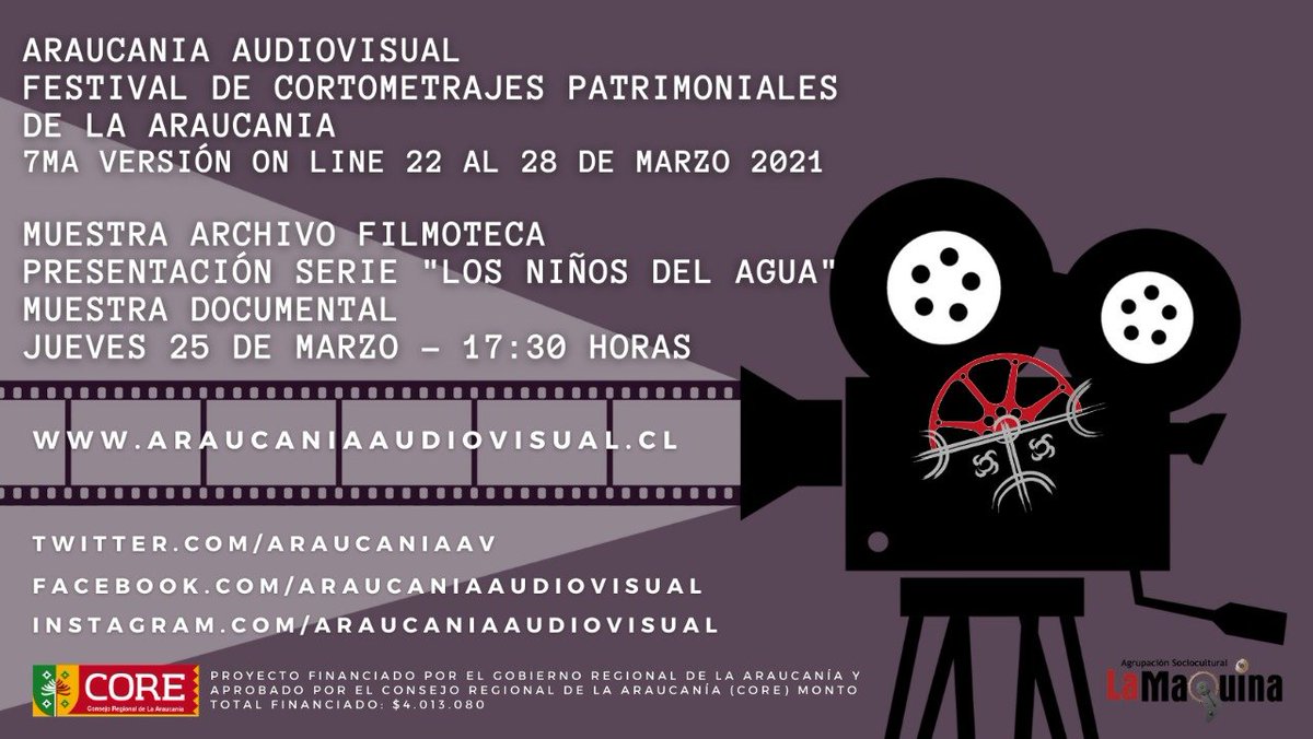 araucaniaav's tweet photo. PROGRAMACIÓN HOY ➡️ 17:30 HORAS

MUESTRA ARCHIVO PROYECTO FILMOTECA
PRESENTACIÓN SERIE “LOS NIÑOS DEL AGUA” CON JOY PENROZ

MUESTRA DOCUMENTAL
🎥 URBANAMENTE RURAL, 10 AÑOS / JUANJO MONTECINOS

🎥 ESCALERAS / JULIO ESTEBAN
 
🎥 REPOCURA, CAMINO DE PIEDRA / PABLO OBREQUE https://t.co/vU3mB5x9rj
