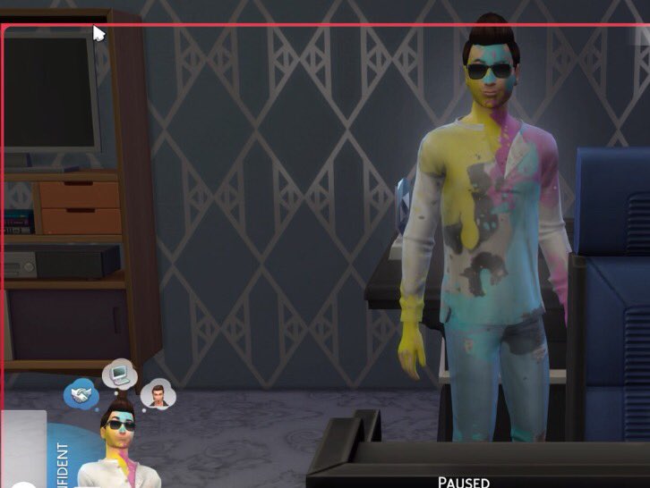 jd_author's tweet photo. #Sims #Deacon shenanigans. He even infects the cameras. #gaming He's in my gallery, btw, if you'd like him to cause havoc in your game too. https://t.co/iL0F5Qo6Cv