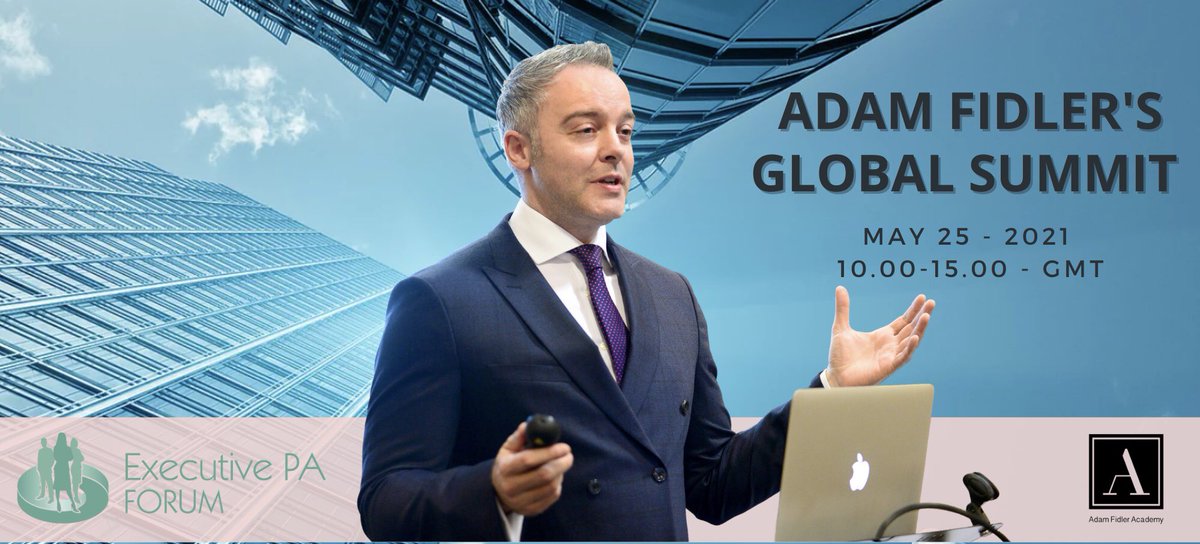 Become a transformational Executive Assistant. Learn from the most credible EA teacher, <a href="/adamdfidler/">Adam Fidler</a>,at his Global Summit 25.05.2021. Adam will masterfully deliver strategies and perspectives especially relevant for this year.
bit.ly/AFGSummit 
Only 50 EB places available.