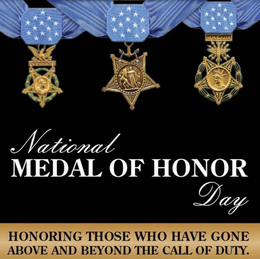 Today, we observe National Medal of Honor Day. The Medal of Honor is presented for conspicuous gallantry and intrepidity at the risk of life, above and beyond the call of duty. 🇺🇸