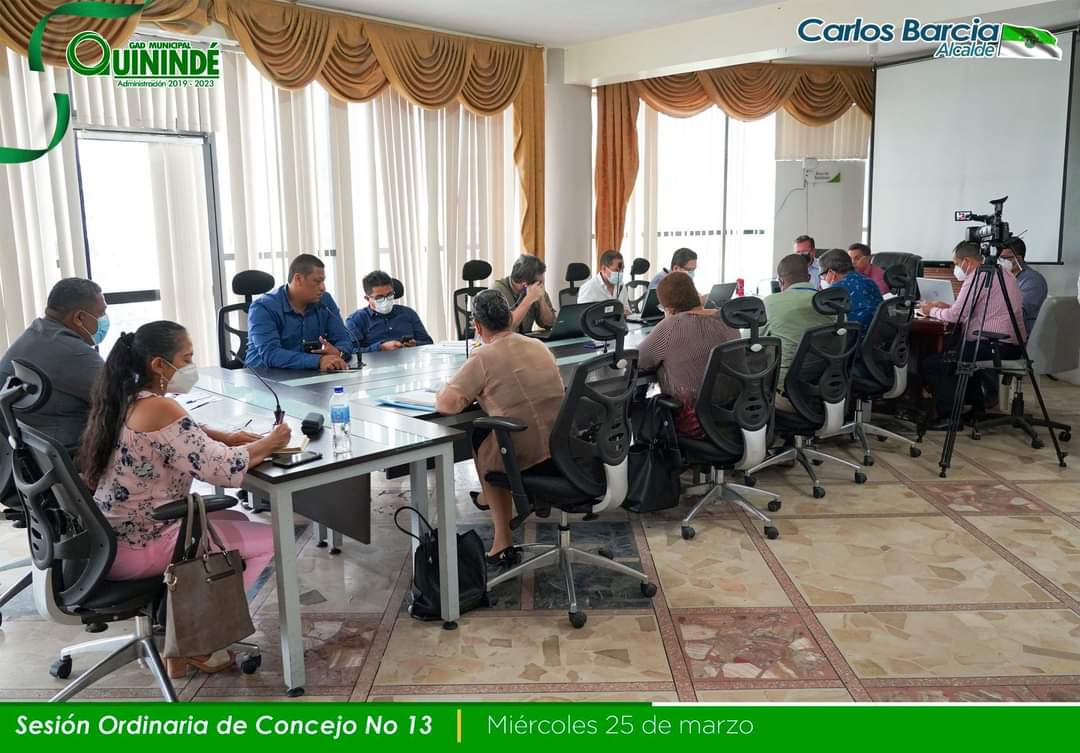 GADQuininde's tweet photo. Sesión Ordinaria de Concejo No 013, estuvo presidida por el alcalde @CarlosBarciaM, un concejo municipal que trabaja en unidad, por el bienestar de los quinindeños. 

#SíPodemosQuinindé 
#CarlosBarciaAlcalde 
#AdministraciónMunicipal2019_2023 https://t.co/4QgjsdNVZ1