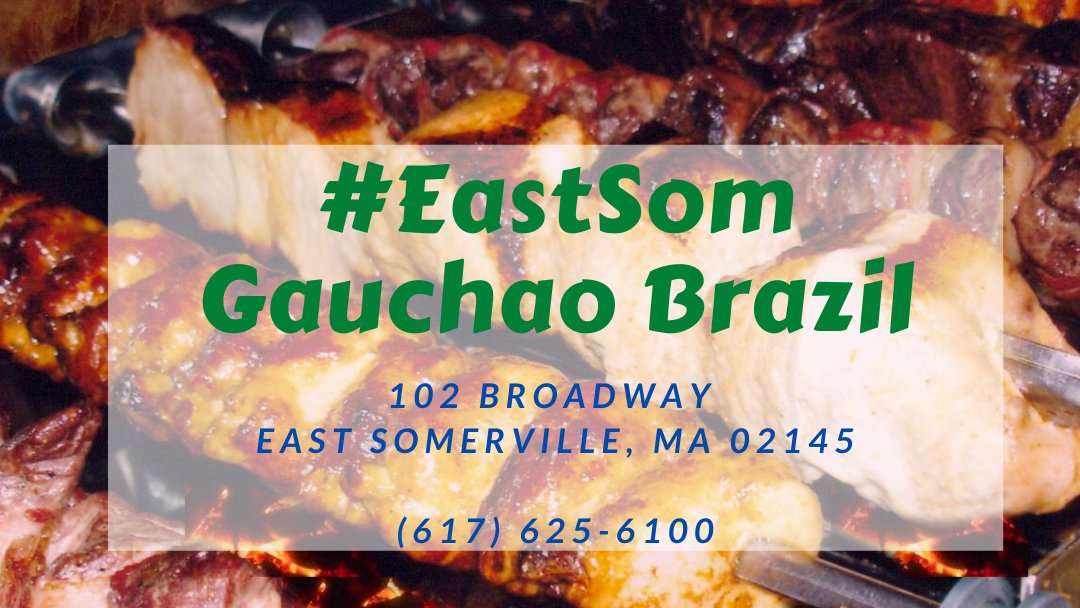EastSomerville's tweet photo. Check out Gauchao Brazilian Cuisine for lunch! #EastSom #smallbusiness #immigrantowned #minorityownedbusiness https://t.co/SdvNF7jhyS