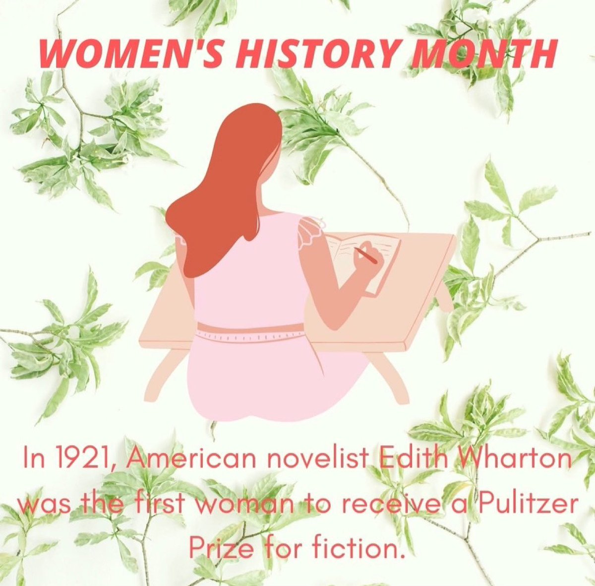 utaisec's tweet photo. Women’s History Month fact! Going back to 1921 with novelist Edith Wharton! #womenshistorymonth #funfacts #pultzierprize https://t.co/yyYAaPa907