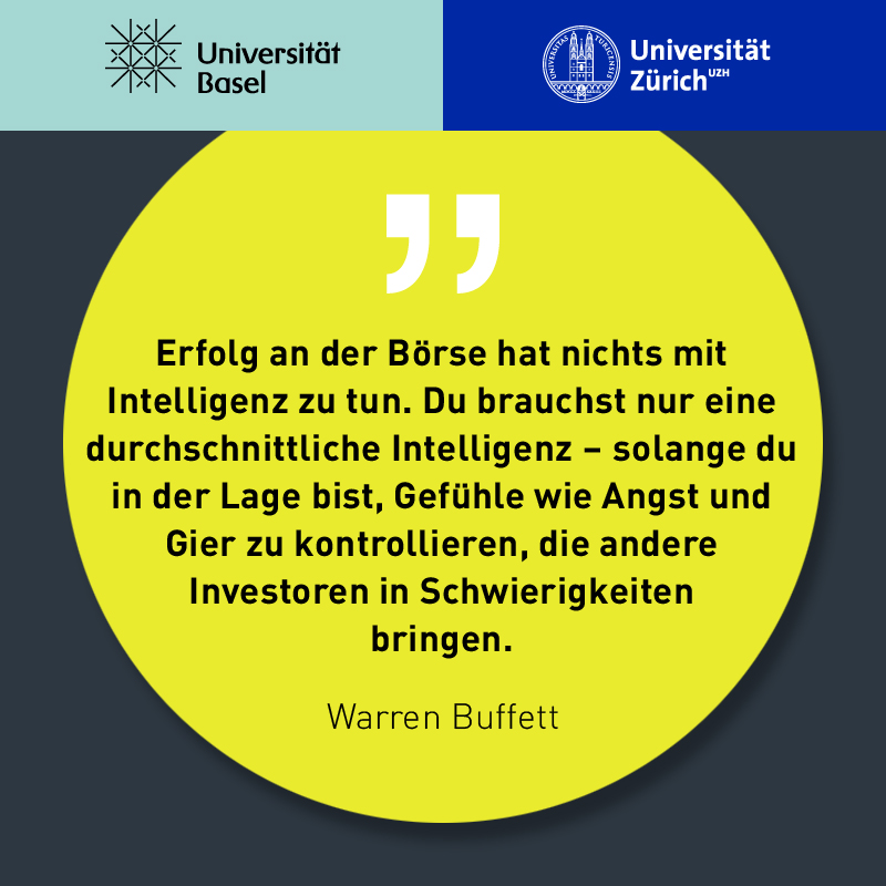 Mit unserem Forschungsprojekt wollen wir untersuchen, welche individuellen Eigenschaften einen besonderen Einfluss auf erfolgreiche finanzielle Entscheidungen haben und damit die Entwicklung von Hilfestellungen für Privatanleger unterstützen:bit.ly/2P58HN7 #boerse #Zitat