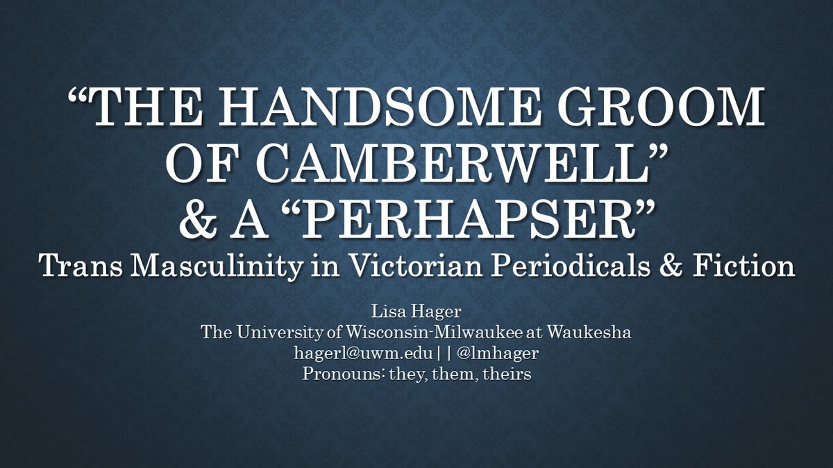 lmhager's tweet photo. Here's the recording of my @uwmadison IRH lecture on Victorian "female husbands, George Moore's "Albert Nobbs," & trans identities! https://t.co/RDzqgBaB4l @UWMatWaukesha @UWM https://t.co/Q24xsFBFwu