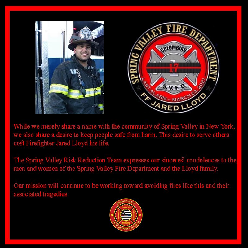 SpringValleyRRT's tweet image. RIP FF Jared Lloyd