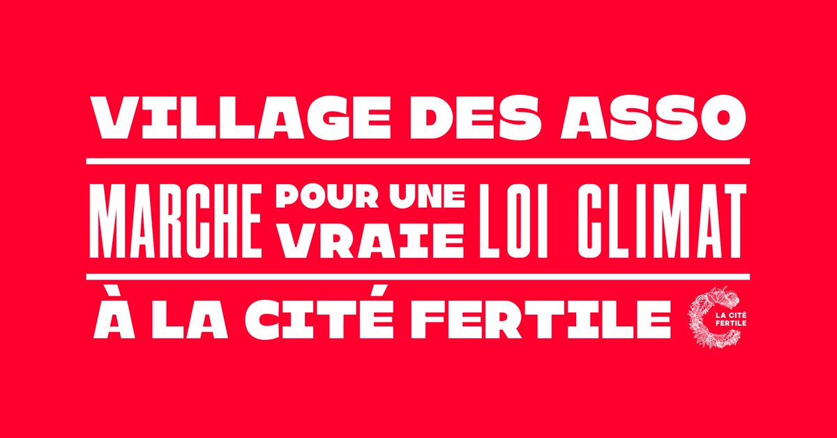 LaCiteFertile's tweet photo. ✊🌎Ce samedi, rencontrez des associations militantes pour le climat à la Cité Fertile !
🌳C'est l'occasion de vous renseigner sur le projet #LoiClimat et de préparer votre pancarte et vos slogans avant la Marche pour une Vraie Loi Climat !! https://t.co/upllDM9iKc