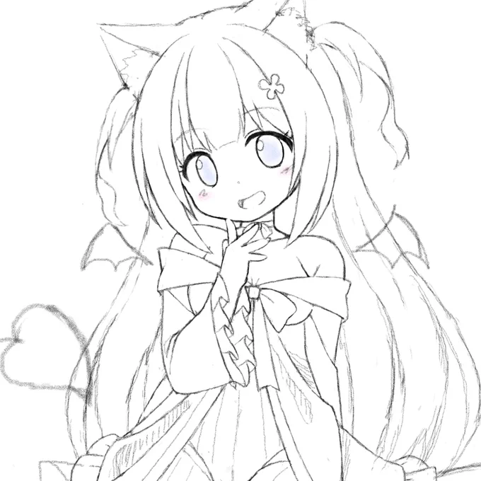 夜中にこっそりラフのっけてみる。
現在進行中のしろあちゃん 