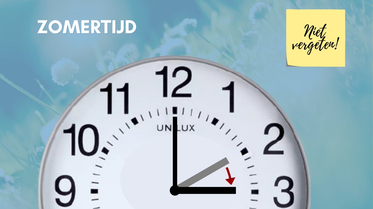 Het is weer zover! Vergeet dit weekend niet de klok een uurtje vooruit te zetten ⏰