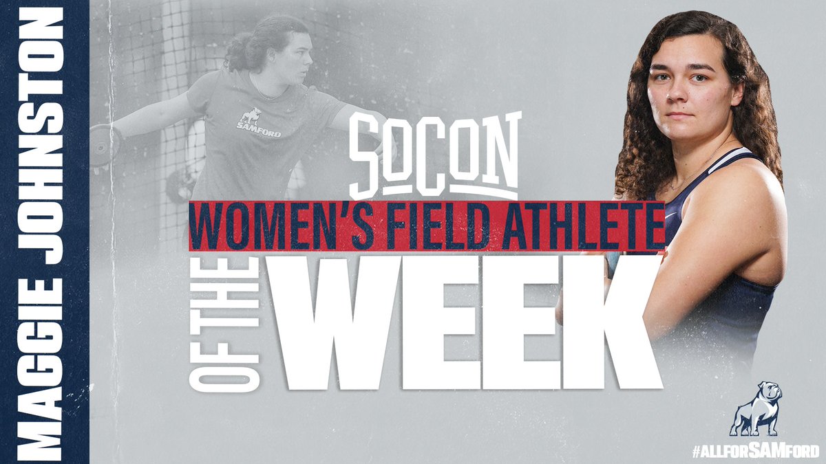 SamfordXC_TF's tweet photo. ‼️ SoCon Women's Field AOTW ‼️

@Margaret_AnnLee this week ⬇️ 
🥇 🥇 🥉 

#AllForSAMford https://t.co/fJelqcozp7