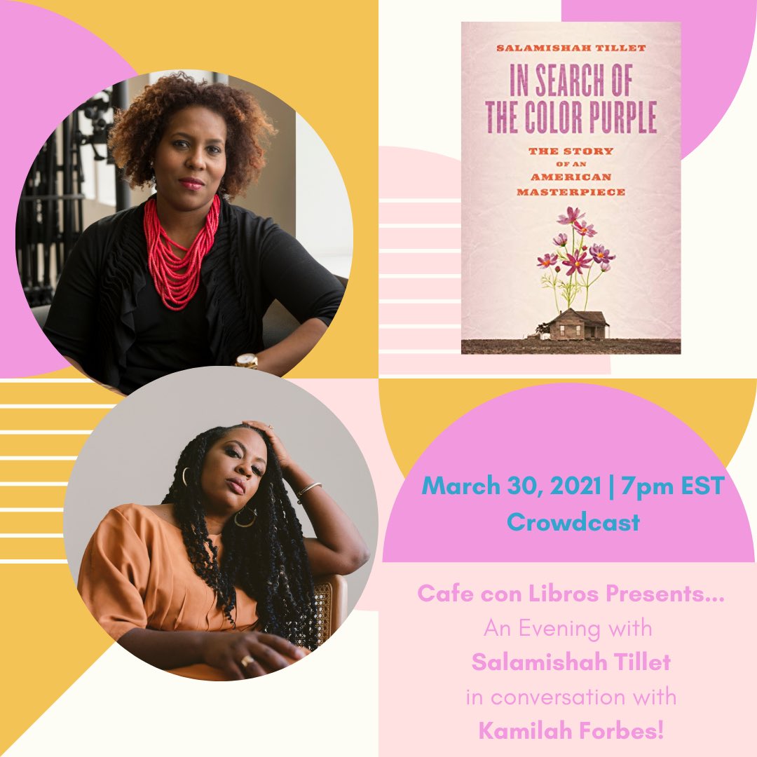 salamishah's tweet photo. "Sister, we're two of a kind". So excited to be in conversation on March 30th with my dear friend and frequent collaborator, @Kamilahf to talk #InSearchOfTheColorPurple, Black women’s friendships, & art justice at @cafeconlibrosbk
RSVP: https://t.co/XQN0pwETUn https://t.co/DFTXNbp0So