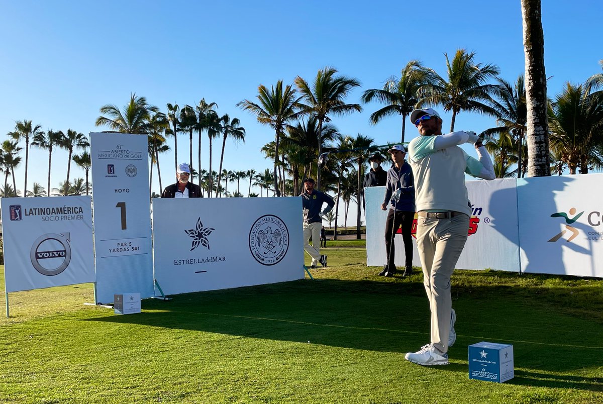 PGATAmericasESP's tweet photo. ¡Buenos días desde @GolfEDM! La primera ronda del #AbiertoMXGolf ya está en marcha. 

Good morning from Estrella Del Mar ☀️ Opening Round of the Mexico Open is underway.

⏰ 7 a.m Tee #1 

Piri Borja 🇺🇸 
@ivancramirez97 🇨🇴 
Kyler Tate 🇺🇸 https://t.co/XDmEe79Tei