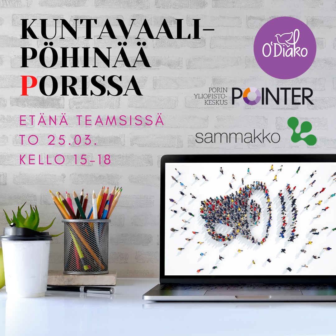 SAMMAKKOt's tweet photo. Kuntavaalipöhinät Porin osalta käynnissä! 📣 Osallistu täällä: https://t.co/9lzRg1mbaF

Paikallisten ehdokkaiden kuntavaalipaneelia voi seurata klo 16–17 myös Youtubessa: https://t.co/emR4dO3LmH

#kuntavaalit2021 #kuntavaalitpori https://t.co/Tf49xfrVHa