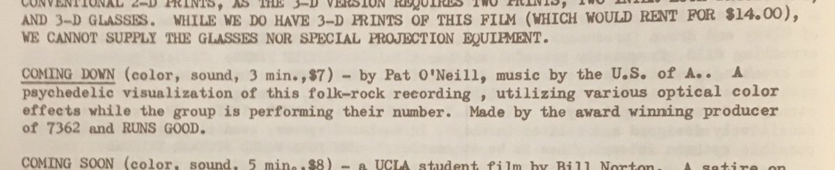 EdSunspot's tweet photo. @BobbyLeeBoogie This was made by experimental filmmaker Pat O'Neill
Here's a description of the film from the 1972 Creative Film Society catalog https://t.co/viKDbpxbgN