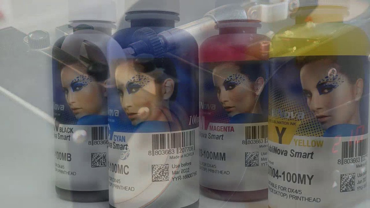 InkTecEurope1's tweet image. Make dye sublimation work for you and your clients with our SubliNova Smart.  Now available in 10 x 100ml bottle packs - these inks are proving more popular than ever. 
youtube.com/watch?v=WhbGNs… #sublinovasmart #dyesublimation #compatibleinks #dyesub #textileinks