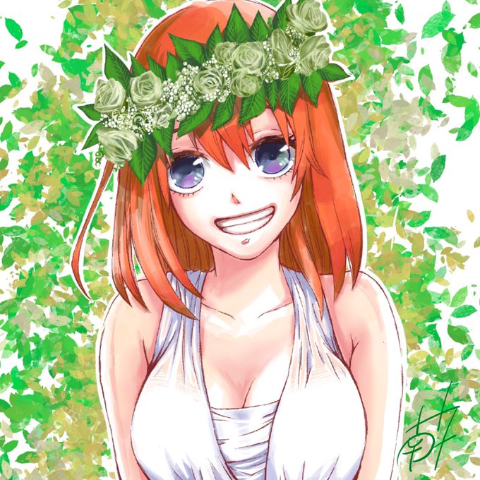 南カナさんがTwitterに投稿した中野四葉(五等分の花嫁)のイラスト。