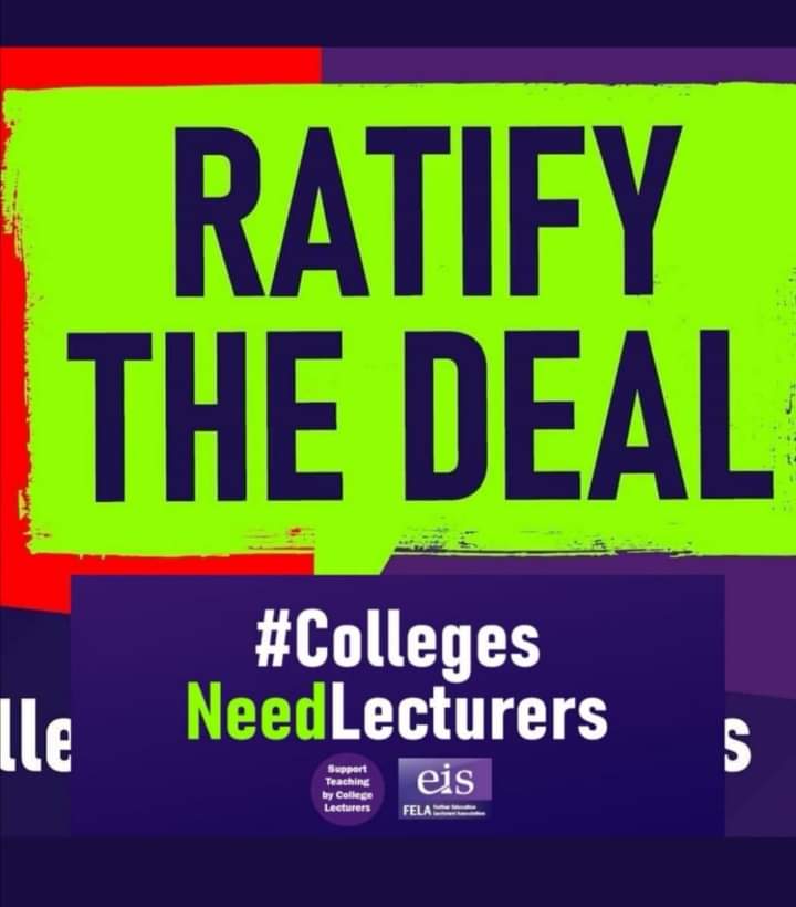 The Action being taken today by Lecturers could have been prevented if Colleges Scotland had just ratified their own deal.  This is about recognition, defining the role of a Lecturer and protecting the quality of Further Education in Scotland.
#CollegesNeedLecturers