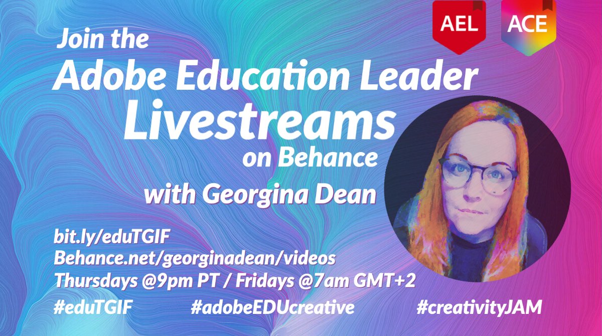 redefineED's tweet photo. 🟣 Join me for another #creativityJAM in T-14hrs, #LIVE on @Behance.

🔵 Ever wonder what to do with all the #inspiring #ideas that #spark our #curiosity during 'noisy' #learning days or #events?

🔴 Explore some #creative #strategies ➡️ https://t.co/ov0xhfUS8u

#adobeEDUcreative https://t.co/fQWXIts0RU