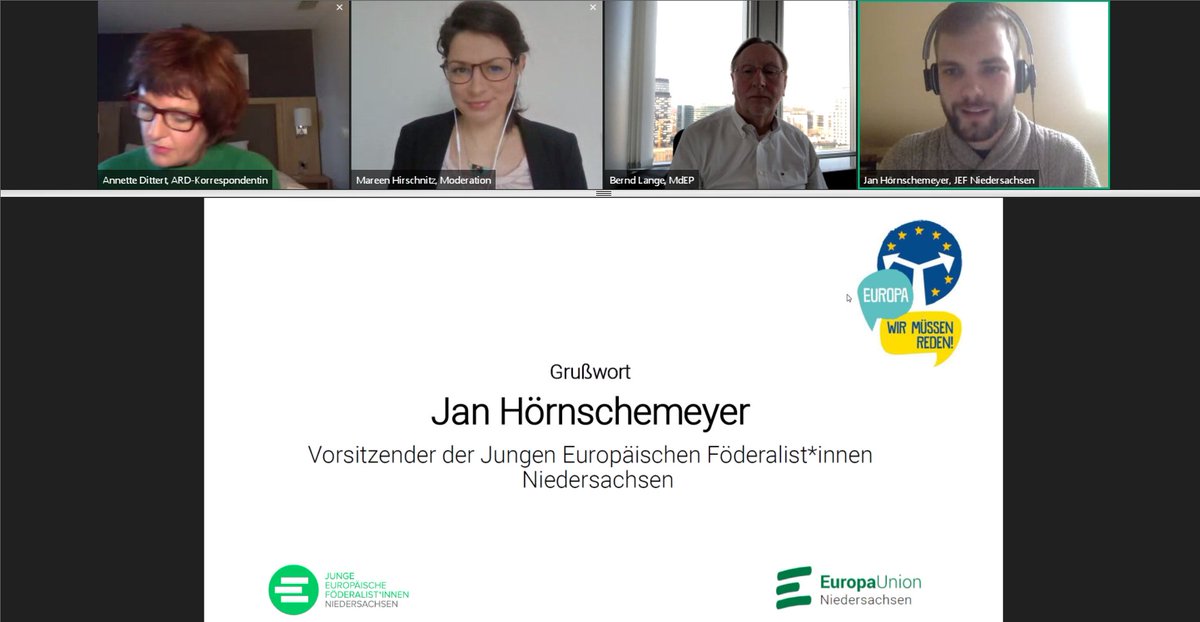 EUD_Dialog's tweet photo. Neben einem riesen Dank an @annettedittert & @berndlange & @marhirka sowie an alle Teilnehmenden für den spannenden Austausch, möchten wir uns auch bei der @JEF_Nds und der @EuropaUnionNDS für die Kooperation bedanken! #Throwback #EUD_Dialog #mitreden #Brexit https://t.co/SZ7Xd7591M