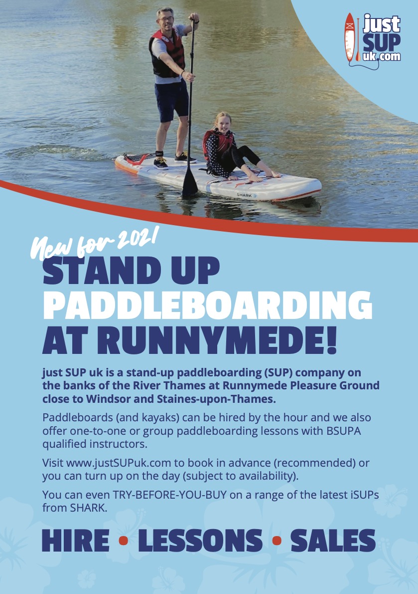 JustSUP UK is coming to the Runnymede Pleasure Grounds! Visit justSUPuk.com to book now!