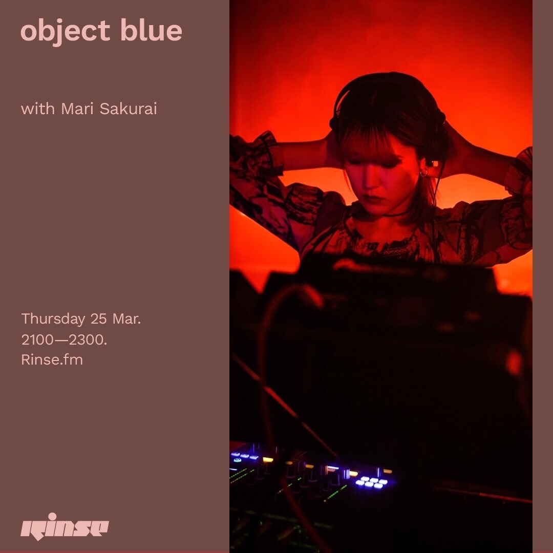 Rinse FMのobject blueのプログラムにて1時間のmixが放送されます！日本では3/26(金) 朝6時頃からとなりますが、良かったら聴いてください！object blueありがとう🖤 rinse.fm