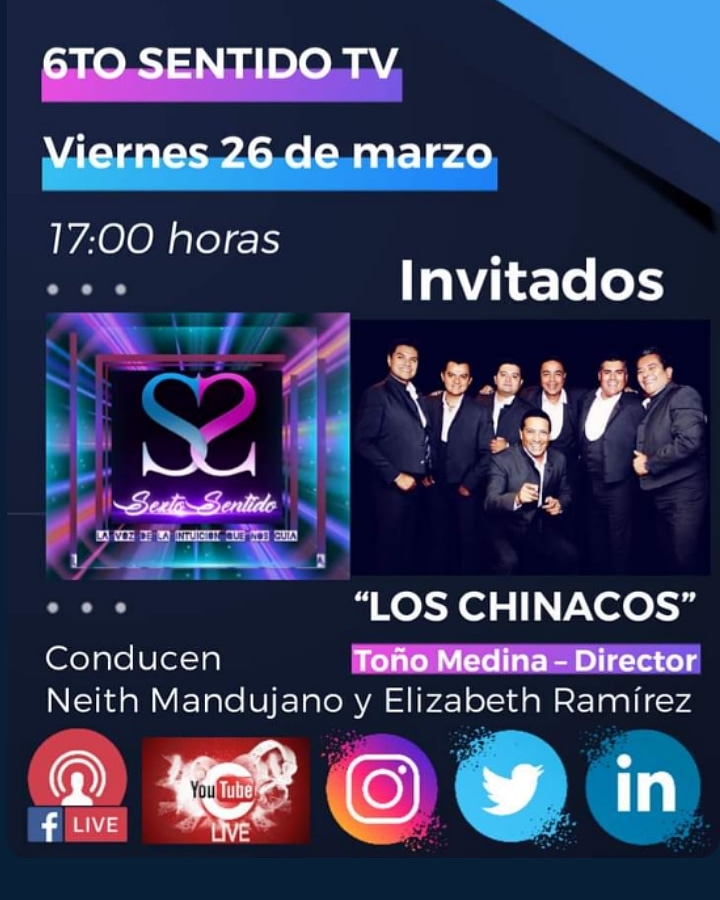 6to_t's tweet photo. Enamórate y disfruta de la música de "LOS CHINACOS" este viernes 26 de marzo a las 17:00 horas.
https://t.co/qbpmsZQspV https://t.co/pjuUB7sNbU