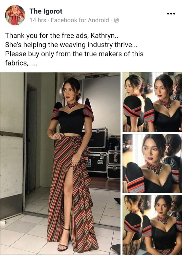 she also loves promoting local products and designers!! (follow her ig acct to see her stories abt promoting small business hehe) there is one time na may show sya abroad and puro local designers mga sout nya don. 🤍🥺