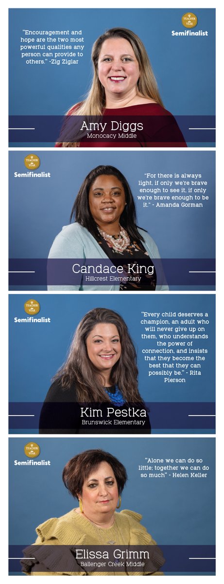 FCPSMaryland's tweet photo. FCPS teachers are committed to educating, inspiring &amp; supporting  students!
⭐⭐⭐⭐⭐
We are elated to announce our 14 Semi-finalists for the 2021-22 FCPS Teacher of the Year Award.

Congrats to these remarkable educators!
#FCPSProud⭐
#FCPSTOY
#TogetherFCPS https://t.co/PXyF5J6Tuo