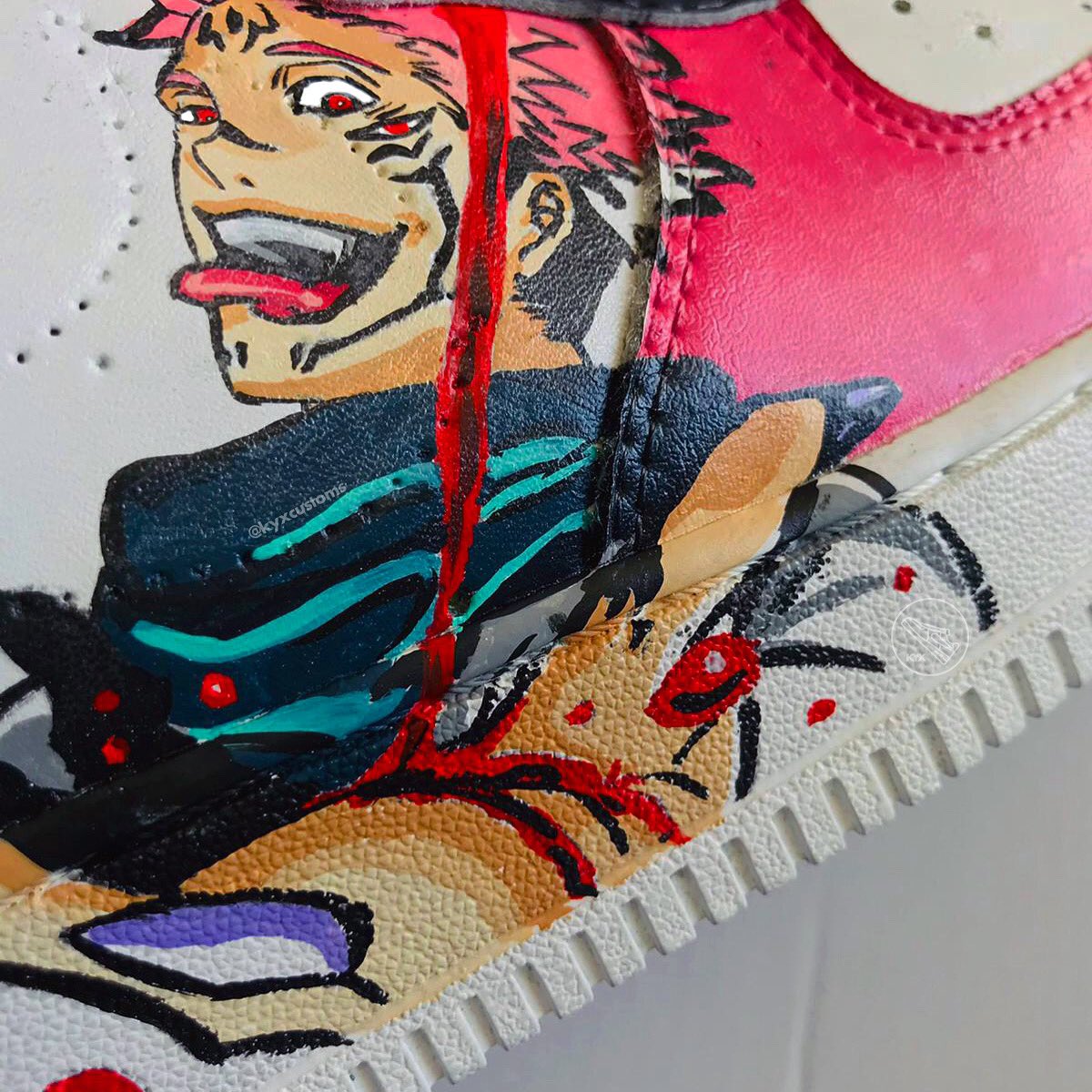 kyxcustoms's tweet photo. Une AF1 customisée pour une fan de #JujutsuKaisen 💥

#customsneakers #animecustom #animecustomshoes #jujutsukaisenart #manga #animeedit #drawing #Sukuna #GojoSatoru #af1custom https://t.co/kiPgaFXKp5