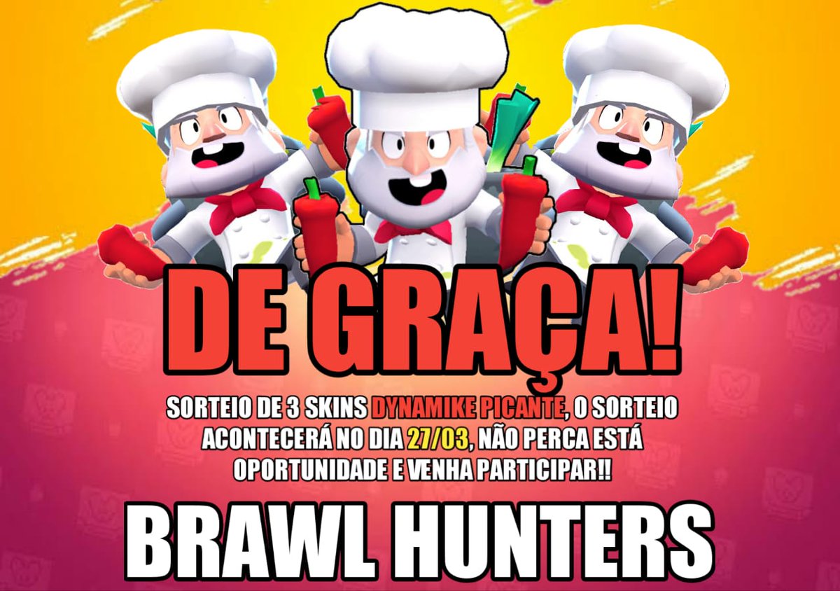 hunters_ofc's tweet image. ✨SORTEIO DE 3 SKINS DO DYNA CHEFE✨

✨REQUESITOS:

✅Seguir @hunters_ofc 
✅Seguir @AlfatuberB 
✅Dar❤️+🔁
✅Marcar 3 amigos

✨Para melhorar suas chances, poderá comentar ate 3x marcando 3 amigos cada comentário.

✨Os vencedores serão anunciados no sábado, dia 27.
