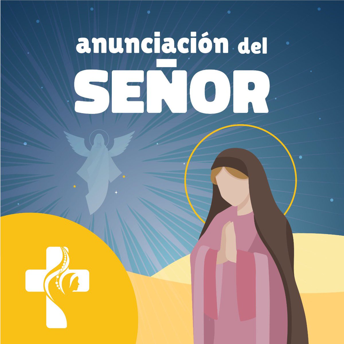 ¡Alégrate María! Porque has encontrado gracia en Dios🕊️❤️  

Celebramos la #AnunciacióndelSeñor ¡El Sí valiente de María! que con amor y confianza aceptó ser la madre de Nuestro Salvador 🙏🏻

Vivamos en el ¡Hágase! de María, entregados a la voluntad de Dios Padre Todopoderoso.
