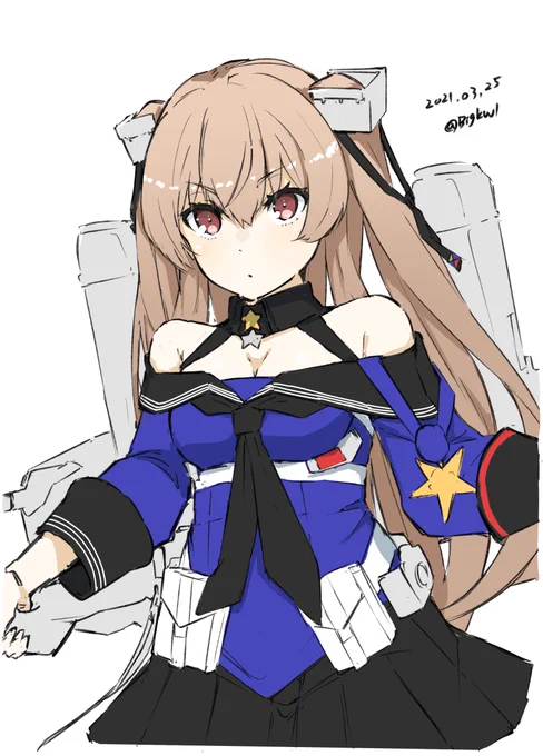 #艦これ版深夜の真剣お絵描き60分一本勝負
#艦これ版真剣お絵描き60分一本勝負_20210325
ジョンストン 