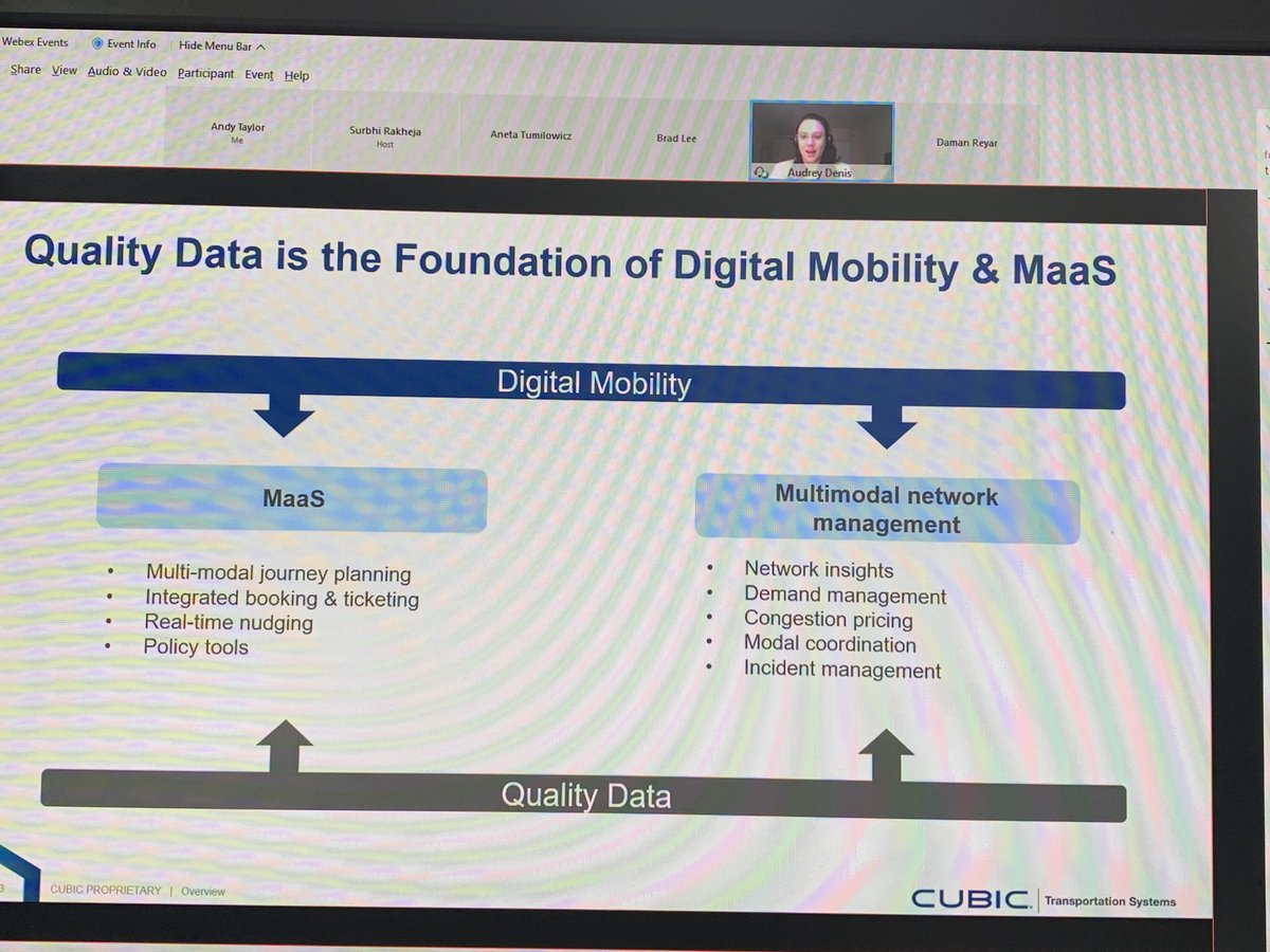 AndyMobility's tweet photo. It’s all about quality data for multi modal journeys - thanks @MsDigiMobility from @CubicTS https://t.co/HUXcATq3Ur