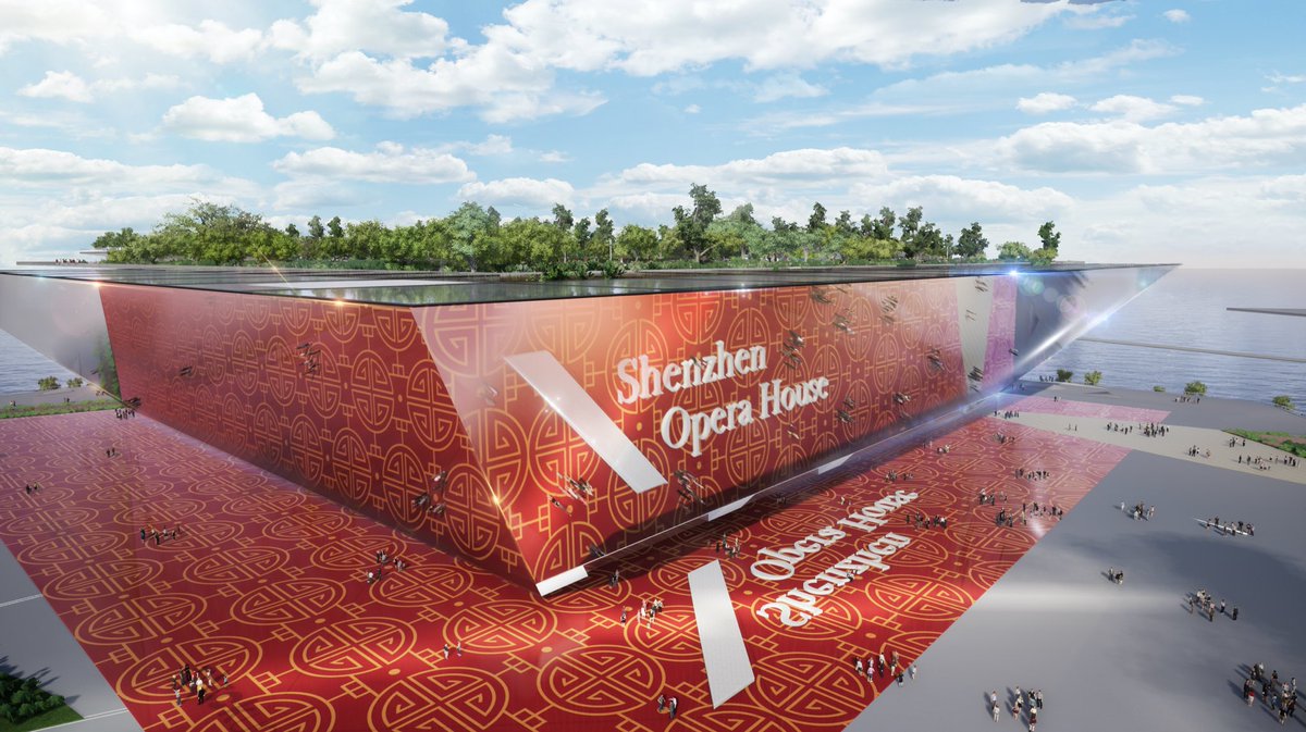 enne_d's tweet photo. Shenzhen Opera House proposal. The shape of the mirror building reminds a traditional Chinese architecture with the walls reflecting and interacting with the ground and users. Design by #gioforma #myjob
#shenzhen #architecture #shenzenoperahouse #architecturelovers #Competition https://t.co/f7jS5WRK53