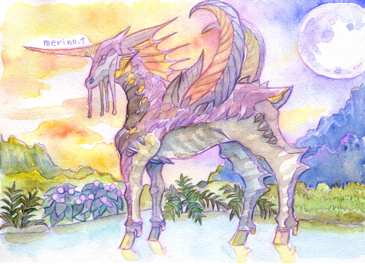 merinotshock's tweet photo. 人物モチーフじゃない絵（ゼノクロ） 
あとは単品じゃなくて背景とかに描いた事がある https://t.co/Sv1CQIdkZa