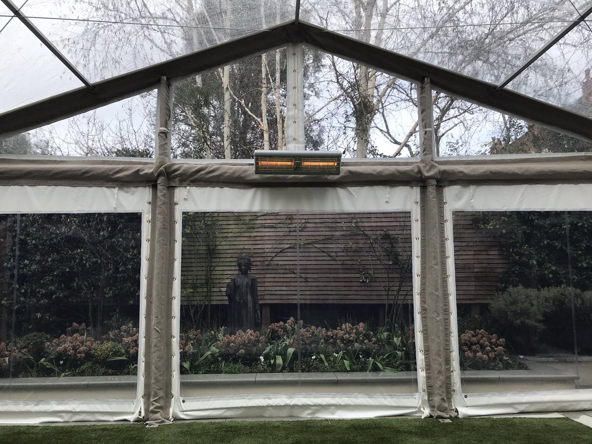 mattabbas1's tweet photo. Bespoke fitting marquee in a back garden in London fitted out with hessian covers, heater and chandelier #hessian #london #bespoke #interiordesign @AbbasMarquees1 https://t.co/f8Besy9a9Y