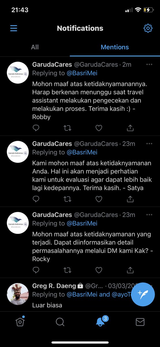 BasriMei's tweet photo. Dibalesnya pake template, dan ga solutif. @IndonesiaGaruda @GarudaCares https://t.co/z3av8yhopn