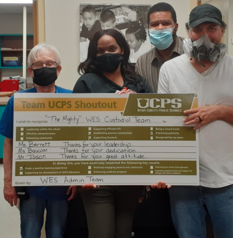 WingateESNC's tweet photo. Our next UCPS Team Shout-Out goes to our Terrific Custodians! They work so hard to keep our school clean &amp; safe for all of our staff &amp; students. Thank you for all you do! #TeamUCPS #Learners2Leaders @educatingall @APShanda @AGHoulihan @Renee_McKinnon1 @UCPSNC https://t.co/CIvQ4FRYAW