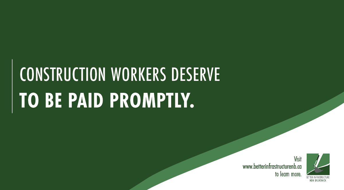 CANB_Provincial's tweet photo. #DYK that it can take months for construction companies and workers to get paid for their work?

To build better infrastructure, New Brunswick must enact prompt payment legislation. Visit https://t.co/s5bJd4A3u9 to learn more. https://t.co/XiyVJzrFNM