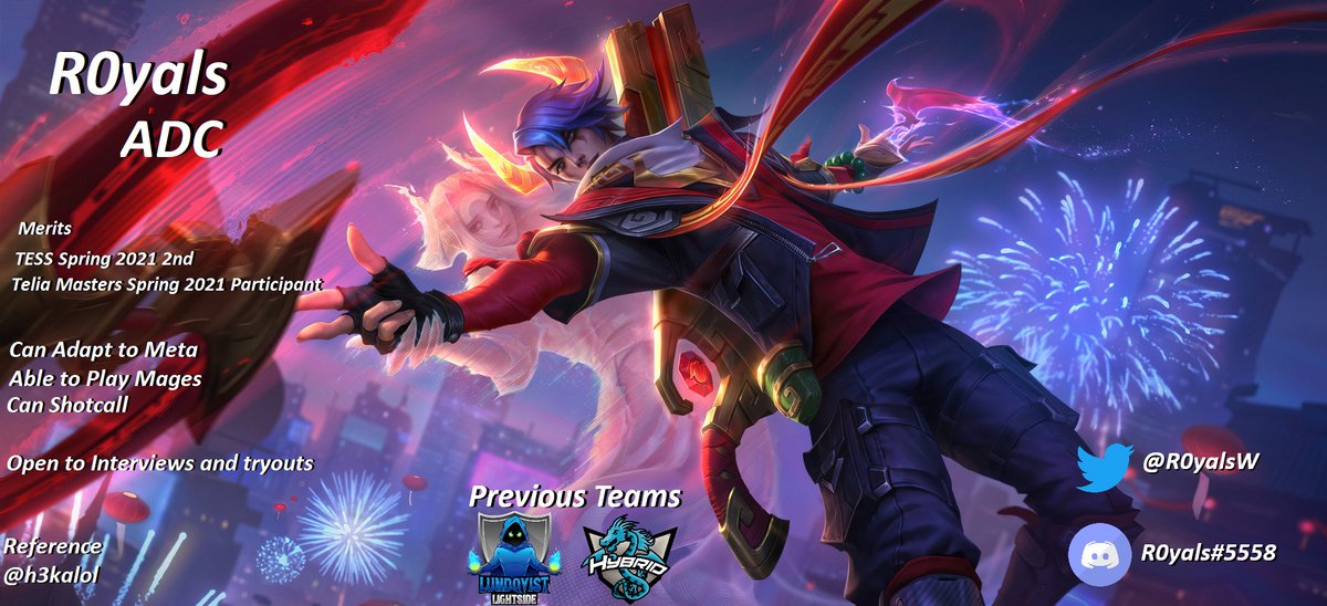 After finishing the split with <a href="/HybridGGesports/">Hybrid Esports</a> I'm LFT. Open to all offers and highly ambitious.

- Able to play full-time
- Able to relocate
- Nordic resident

A big thank you to all likes and retweets😄