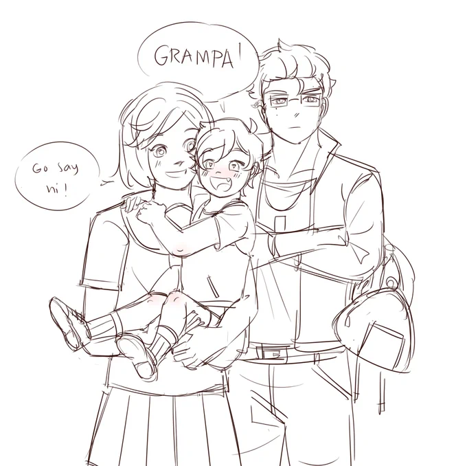 redraw one of my first a3 fanarts... i wish sakyo and and izumi were there when misumi was still so young 