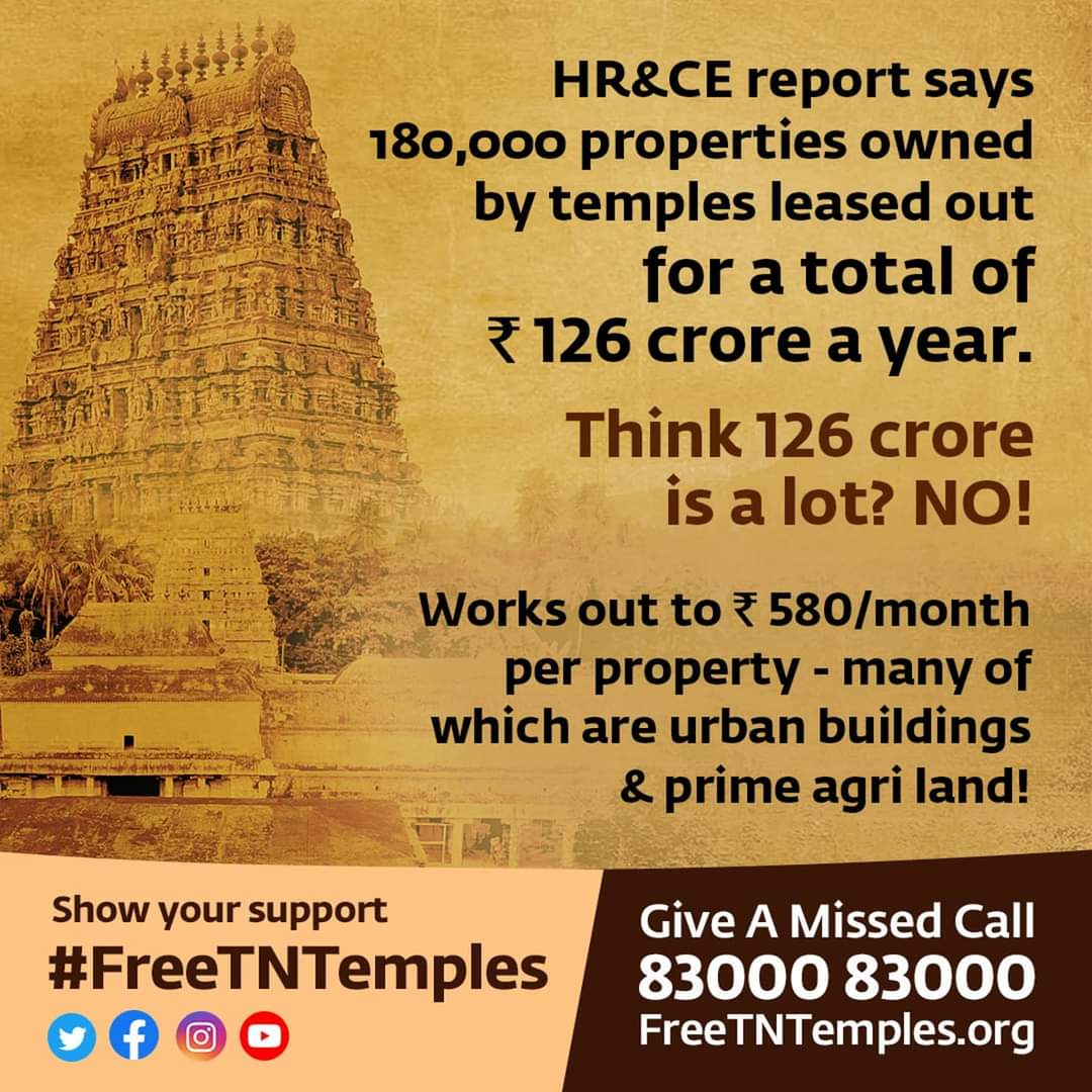 ImSaravananJ's tweet photo. @desi_thug1 Give a missed call 📞 8300083000 for TamilNadu Mandirs and help save the Mandirs 🛕 #FreeTNTemples https://t.co/gJMw7y8vZj