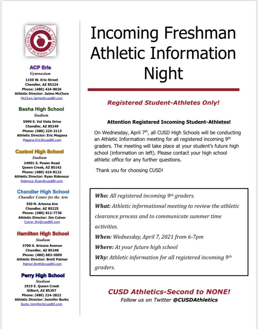 Basha Hs Athletics 25 S We Are Excited For The Opportunity To Meet You And Your Family Mark Your Calendar S For 4 7 21 Bashabearnation T Co Tmv8gifgtl