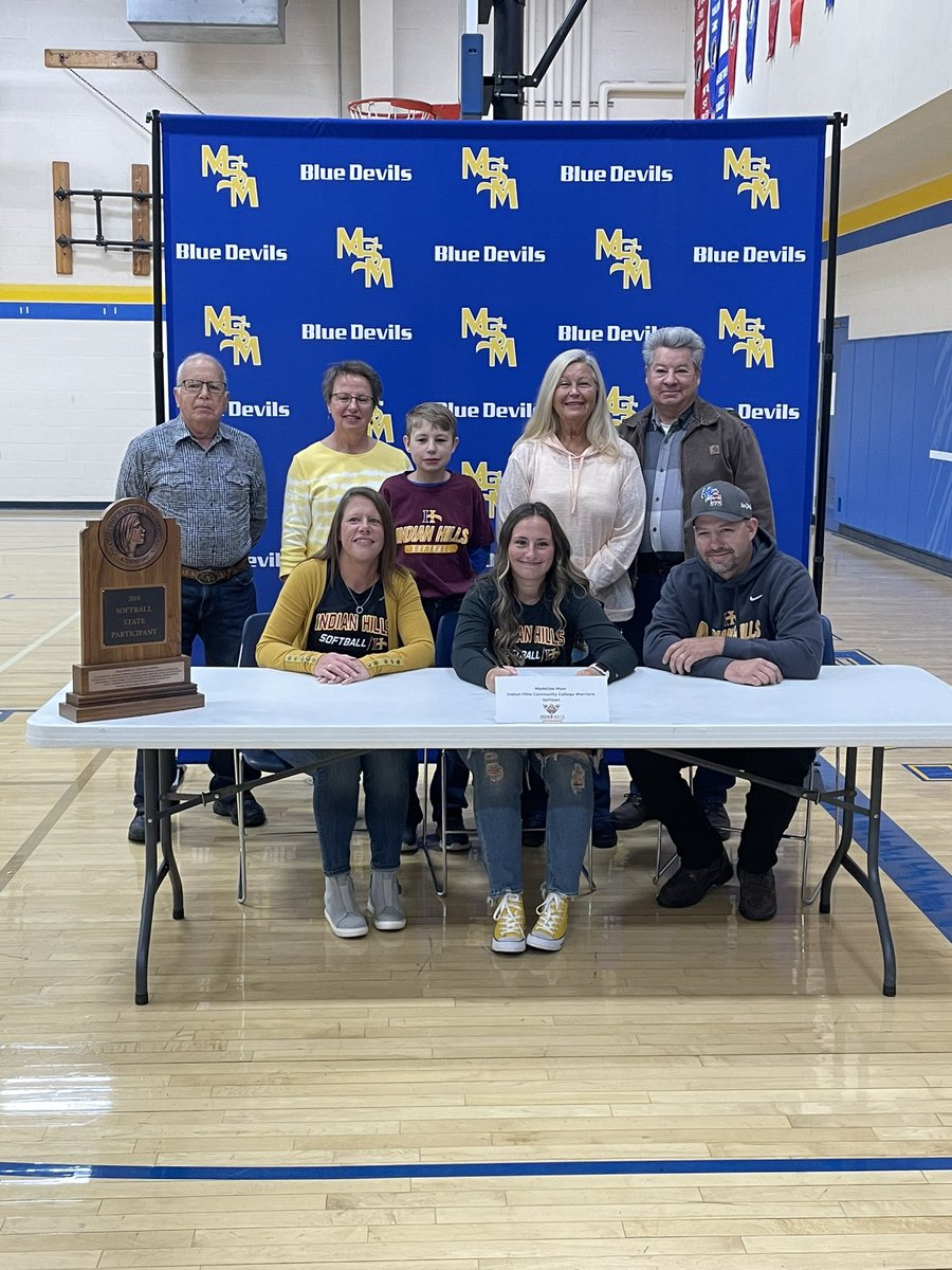 MSTM_BlueDevils's tweet photo. Congratulations to Madeline Myer as she commits to continuing her academic and softball careers at Indian Hills Community College! @IHCCAthletics @WarriorSoftball #GoBlueDevils https://t.co/cW3VhpIOg8