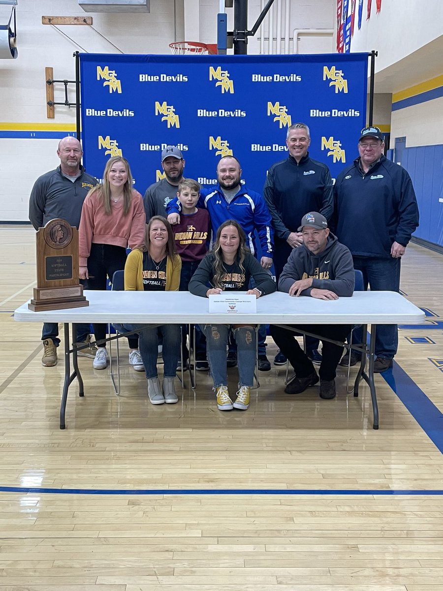 MSTM_BlueDevils's tweet photo. Congratulations to Madeline Myer as she commits to continuing her academic and softball careers at Indian Hills Community College! @IHCCAthletics @WarriorSoftball #GoBlueDevils https://t.co/cW3VhpIOg8