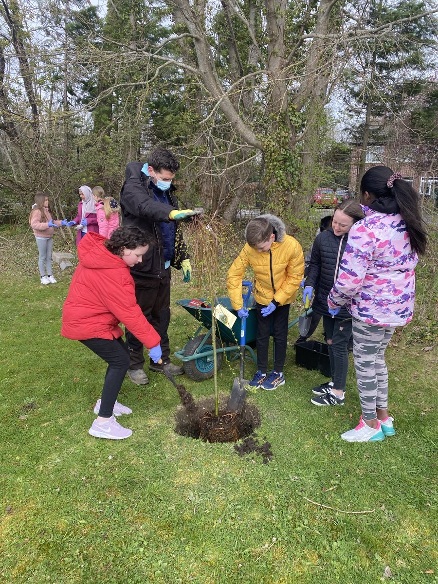 Esker_ETNS's tweet image. We planted our first tree of 2021 and named her Sally! Sally is a dwarf willow tree. Did you know that the Irish word for willow is “saileóg?” That’s how we came up with the name! @GreenSchoolsIre @LEAFIreland #NationalTreeWeek2021 #biodiversity
