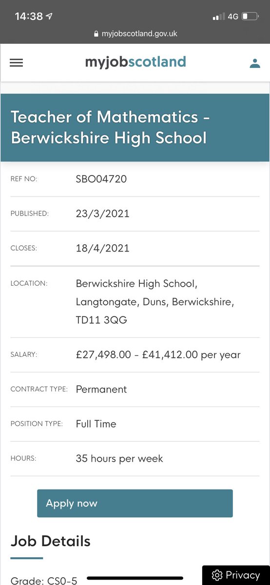 BruceNextLevel's tweet photo. Attention Maths Teachers! Berwickshire High School is advertising a permanent post. If you’re interested in joining a school which is all about high-quality teaching and learning, we’d love to receive your application.

Apply here: https://t.co/nStnosdbgn

Closing date: 18.4.21 https://t.co/hvFqkVQnzA